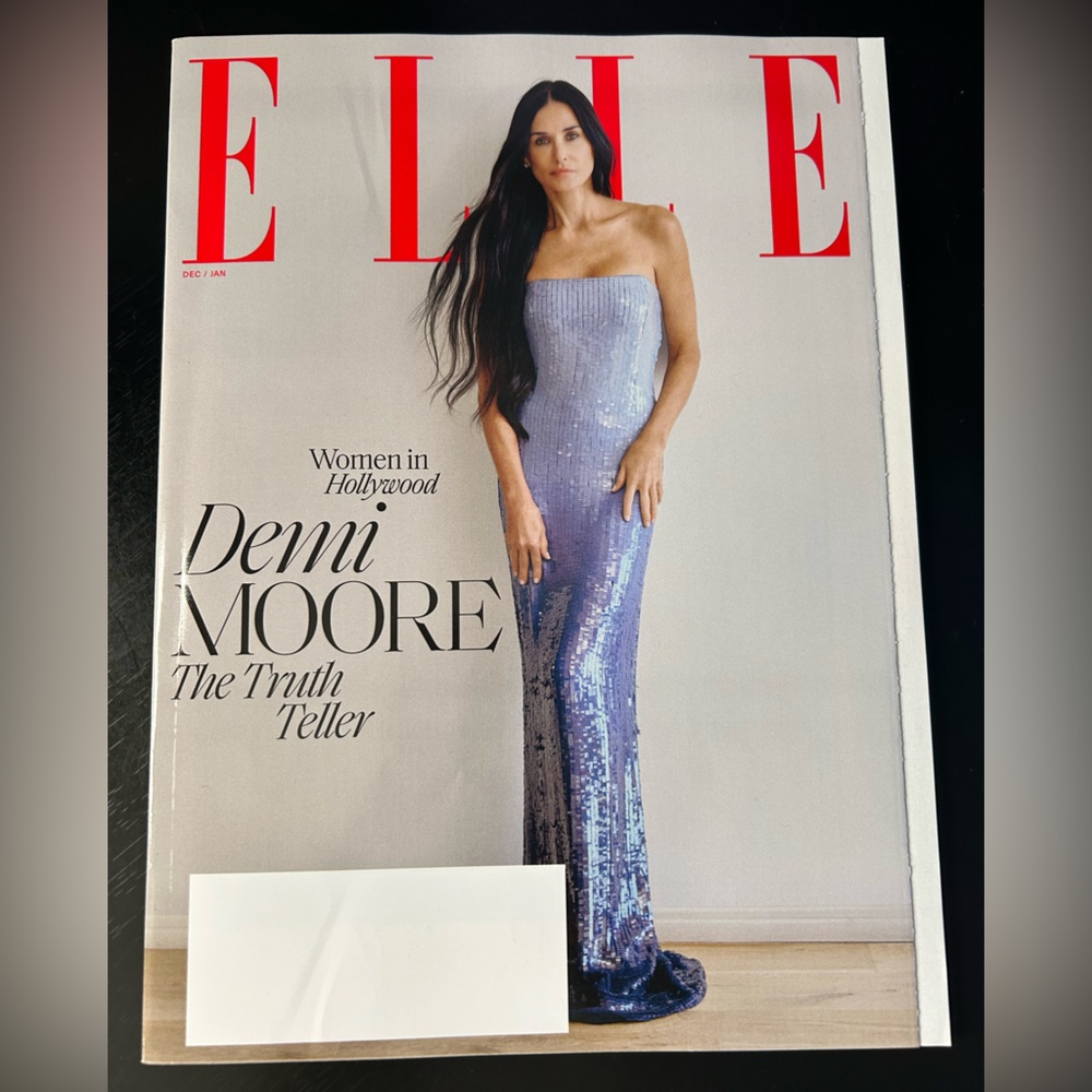 Elle Magazine Cover with Demi Moore December January 2024 Issue